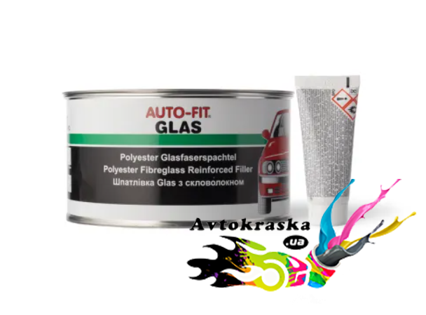 Шпатлёвка со стекловолокном AUTO-FIT Glas 1,8кг - Шпатлевка со стекловолокном цена!